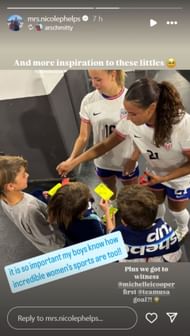 Phelps' wife Nicole gushed over his kids sharing frame with US team at SheBelieves Cup; Instagram - @mrs.nicolephelps